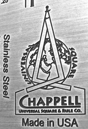 Chappell Square, made in USA, stainless steel square, stainless steel framing square. Learn how to use the framing square with the Chappell Square Instruction Manual.