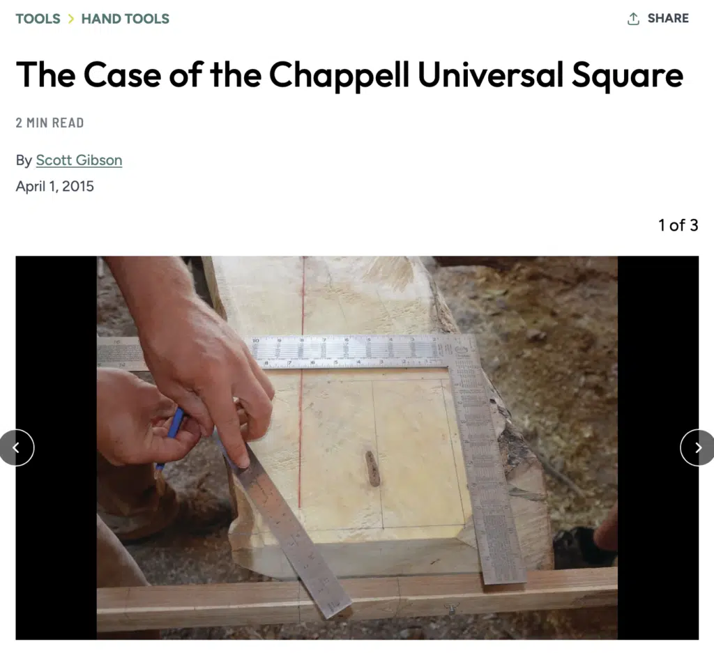 JLC Article: The Case of the Chappell Universal Square
By Scott Gibson